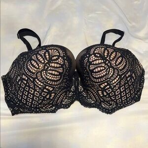 Victoria's Secret Black Lace Overlay Bra